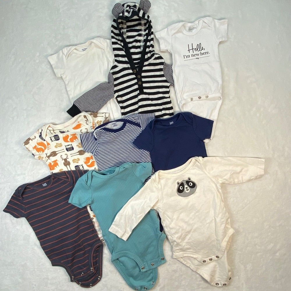 Baby Bodysuits & Footed Pajamas 24 Piece Lot - 3-6‎ Months Clothes Bundle